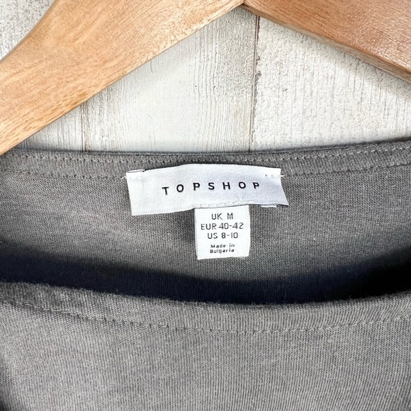 Topshop Women's Sleeveless Gray Side Cut Out T Shirt Dress Size M 8-10 - Picture 9 of 11